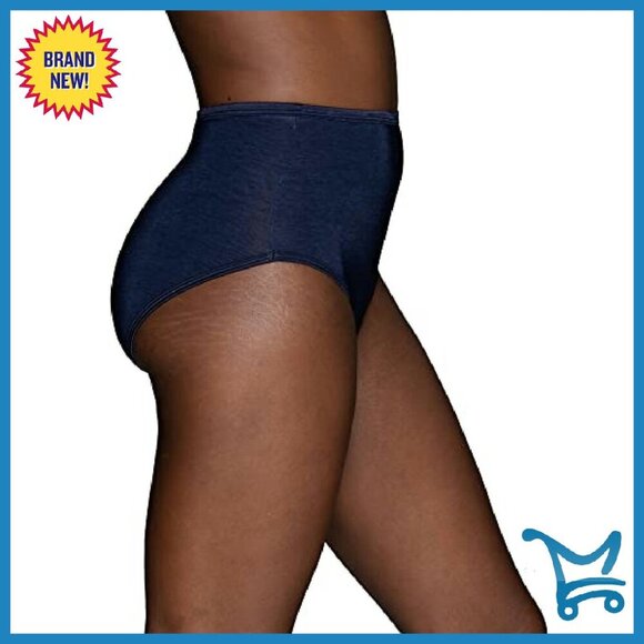 Silky Stretch Brief Panties with Satin Trim - Full Coverage Comfort - Picture 3 of 6